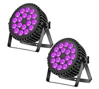 DELIBANG Proyector LED UV 200W 18 LED Escena Discoteca, 8CH RGB DMX Estroboscópico Sonido Activo Iluminación Efecto DJ Para Show Bar Fiesta Halloween 2pcs