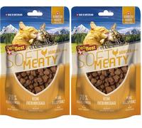 DeliBest Soft Meatys I Gatos golosinas de Carne de Pollo Suiza sin Cereales, golosinas semihúmedas fáciles de digerir, Aperitivo para Gatos sin aditivos Artificiales, Apto para alérgicos, 100 g