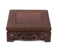 Delicada Base De Tetera Pequeña De Madera Cuadrada De Madera Maciza Decoración Bonsai Pedestal(10 * 10 * 3.7 cm/3.9 * 3.9 * 1.5 in)