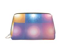 Delicada bolsa de maquillaje de viaje con estampado floral de vid grande, 3 bolsillos organizadores internos para artículos esenciales, Desenfoque degradado cósmico, One Size, Clásico