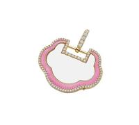 Delicada cadena con dije de corazón que resalta la cadena incrustada de cristal y mezcla suave para una sensación delicada en la piel, dije de caja transparente a la moda, One Size, como se describe