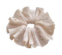 Delicada cinta para el pelo con perlas y accesorios para el cabello con volantes, lazos suaves para el pelo de encaje dulce para niñas