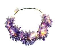 Delicada diadema de flores brillantes LED para el pelo, banda lateral fina con forma de flor simulada para niñas, accesorios para el cabello