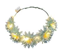 Delicada diadema de flores brillantes LED para el pelo, banda lateral fina con forma de flor simulada para niñas, accesorios para el cabello