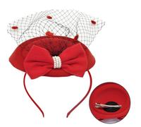 Delicada horquilla con hermosos lazos y detalles de malla para la cabeza para mujer