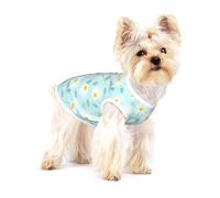 Delicada Margarita Floral Azul y Blanca,Camiseta de algodón sin Mangas para Mascotas, Chaleco Transpirable, Suave y elástico para Cachorros,S