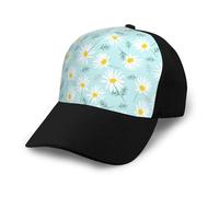 Delicada Margarita Floral Azul y Blanca,Gorra de béisbol clásica Ajustable, Gorra de papá, Gorra de Camionero Unisex.