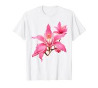 Delicada Orquídea Cymbidium Rosa Primer Plano Formas Mania Camiseta gráfica económica, Hombre, Blanco, L