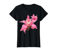 Delicada Orquídea Cymbidium Rosa Primer Plano Formas Mania Camiseta gráfica económica, Mujer, Negro, L