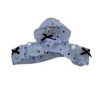 Delicada pinza para el pelo de encaje y lunares, accesorio de agarre fuerte, decoración para el cabello para uso diario, casual o evento de graduación, pinza triangular con encaje y puntos
