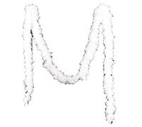 Delicada tira de plumas ligera de 2 m de largo, color blanco, exquisito, hermoso ribete de plumas para manualidades, decoración de bodas, fiestas