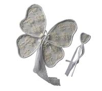 Delicadas alas bordadas para niños, hermosas alas de mariposa y varita mágica para fotos temáticas y actuaciones escénicas