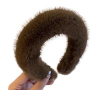 Delicadas diademas de felpa para mujer y niña, diadema de pelo sintético para el pelo, aro de camping, viajes, para tomar fotos