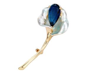 Delicado adorno de aleación brillante con textura de diamantes de imitación, joyería elegante adecuada para mujeres, ropa formal, casual, accesorio de moda de flores