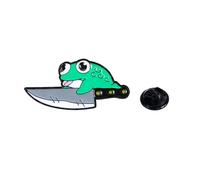 Delicado broche artístico de aleación con diseño de ranas verdes, elegante insignia para aquellos que aman accesorios distintivos, accesorio novedoso, talla única, como se describe