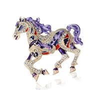 Delicado broche de caballo de dibujos animados con adornos de diamantes de imitación, accesorio de Pin de solapa en forma de animal esmaltado, delicado broche de caballo esmaltado