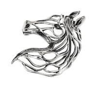 Delicado broche de caballo hueco de aleación para el pecho, joyería ligera para mujeres y hombres, selección de colores, joyería hueca de moda, One Size, como se describe