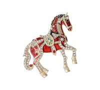 Delicado broche de caballos de dibujos animados con adornos de diamantes de imitación Pin esmaltado Accesorios en forma de animal. Broche de caballo esmalte delicado, talla única, como se describe