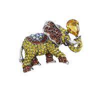 Delicado broche de elefante con diamantes de imitación, aguja de seguridad con diamantes de imitación, joya para el pecho para el tiempo, elegante comodidad diaria, broche de elefante como regalo