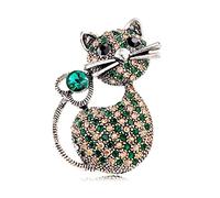 Delicado broche de gato Pin suéter chal Pin Pin Pin Rhinestone Cubic Zirconia Animal Pet Decoración Collar Broches Pin para mujeres y niñas, Bufandas de solapa, traje Mochilas, regalos de joyería, Metal, circonita