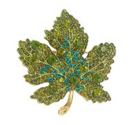 Delicado broche de hoja de arce de cristal, accesorio elegante de collar de hoja de arce, adorno elegante para banquetes, ropa, adorno de fiesta, accesorio de regalo, talla única, como se describe