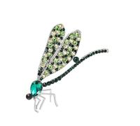 Delicado broche de libélulas de diamantes de imitación para mujer, joyería para la moda que busca accesorios únicos y encantadores, joyería de ropa, talla única, como se describe