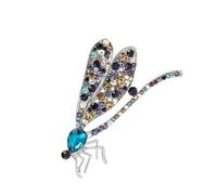 Delicado broche de libélulas de diamantes de imitación para mujer, joyería para mujeres que buscan accesorios únicos y encantadores, accesorio de moda, talla única, como se describe