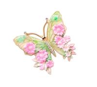 Delicado broche de mariposa de diamantes de imitación de aleación, accesorio de moda para vestidos, abrigos y chaquetas, accesorios de ropa, diamantes de imitación brillantes, pin de mariposa