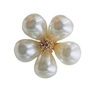 Delicado broche de mariposa y flor con centro de perlas brillantes y moda sin datos atractivo, talla única, como se describe
