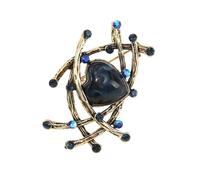 Delicado broche de nido de cristal, estructura metálica permanente para ocasiones especiales diarias, broche de nido de cristal, One Size, como se describe