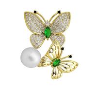 Delicado broche de pájaro con diamantes de imitación para mujeres y niñas, circonitas, abejas, mariposas, animales, insignias de dama, ropa, joyería, banquete, accesorio de moda, talla única, como se