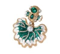 Delicado broche de pescado que simboliza las buenas fortunas, piedras base de metal resistente, ideal para uso diario o regalo, elegante broche de pescado, One Size, como se describe