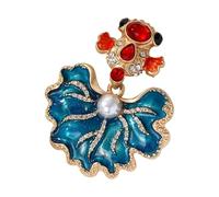 Delicado broche de pescado que simboliza las buenas fortunas, piedras base de metal resistente, ideal para uso diario o regalo de moda, talla única, como se describe