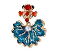 Delicado broche de pescado que simboliza las buenas fortunas, piedras base de metal resistente, ideal para uso diario o regalo, elegante broche de pescado, One Size, como se describe
