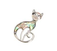 Delicado broche de plumas y felino con accesorio de joyería de cobre ligero, perfecto para trajes y viajes, broche de plumas de cobre, talla única, como se describe