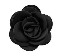 Delicado broche de rosa de satén para bodas y eventos, 10 cm, hecho a mano, tela floral con clip, accesorio de solapa de doble propósito para mujeres y hombres (caja de regalo), Large, Tela