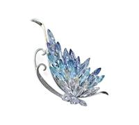 Delicado broche en forma de mariposa con cristales azules brillantes, diseño elegante y ligero para ocasiones diarias o formales, accesorios de joyería para fiestas, talla única, como se describe