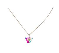 Delicado collar con colgante en forma de libélulas/mariposa, longitud ajustable, joyería para mujeres y niñas, collar ligero de libélulas/mariposa, talla única, como se describe, como se describe