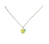 Delicado collar con colgante en forma de libélulas/mariposa, longitud ajustable, joyería para mujeres y niñas, collar ligero de libélulas/mariposa, talla única, como se describe, como se describe