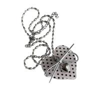 Delicado collar con lazo de corazón hecho de acero inoxidable para un aspecto elegante, estilo casual, trajes elegantes, collar con símbolo de amor, One Size, como se describe, como se describe