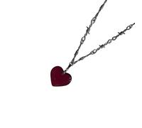 Delicado collar con símbolo de amor, colgante de corazón de cristal, longitud ajustable, con cómoda cadena de aleación, regalo de aniversario y cumpleaños