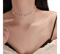 Delicado collar de cadena de aleación para uso diario para mujeres jóvenes que buscan un aspecto moderno en cualquier entorno, collar de evento nocturno, talla única, como se describe, como se