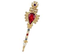 Delicado estilo barroco mágico broche de solapa con diseño de varita mágica, accesorios de joyería de moda para mujer, trajes y regalos, varita de conjuración de moda