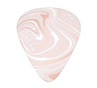 Delicado mármol rosa con imitación de oro rosa.,12 púas de guitarra, 3 grosores diferentes para guitarra acústica, bajo y ukelele