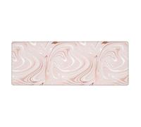 Delicado mármol Rosa con imitación de Oro Rosa.,Alfombrilla de ratón Grande para Escritorio, Teclado de Ordenador, Base de Goma Antideslizante, 30 x 80 cm