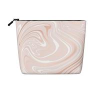 Delicado mármol Rosa con imitación de Oro Rosa.,Neceser de Maquillaje de imitación Lino, Neceser de Viaje portátil