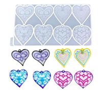 Delicado molde de adorno en forma de corazón, hermoso colgante de silicona, colgante flexible de resina