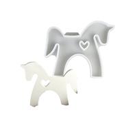 Delicado molde de silicona de pequeños caballos para hacer pavimentos decorativos, adornos y decoraciones de pasteles, regalo de San Valentín, molde de figura de caballo con corazón ahuecado