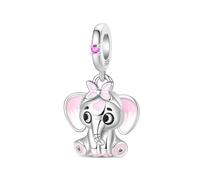 Delicado pequeño elefante colgante Charm, Charm para pulsera, compatible con Pandora Bracelet Neckalce
