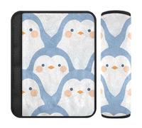 Delicado pingüino de dibujos animados azul claro, 2 correas acolchadas para cinturón de seguridad, libera el estrés en tu cuello y hombros, fundas para cinturones de seguridad para mochila, avión y